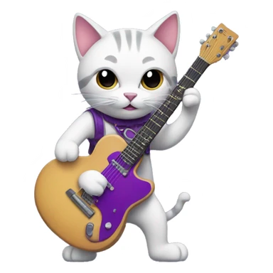 Cat with purple guitar sticker