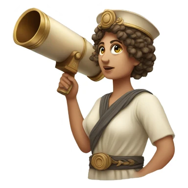 Ancient Greek female ship captain with a telescope sticker