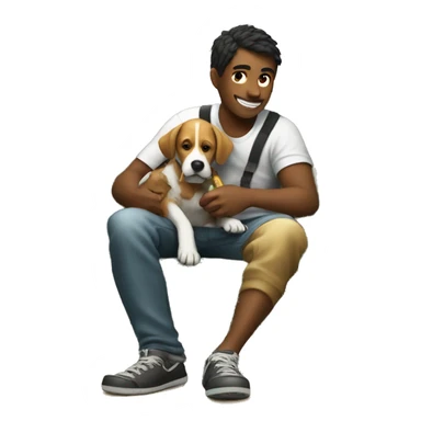boy gaming on couch with dog drinking a beer  sticker