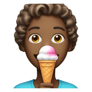 Blushing face eating ice cream  sticker