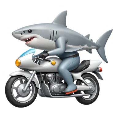 Shark riding a motorcycle  sticker