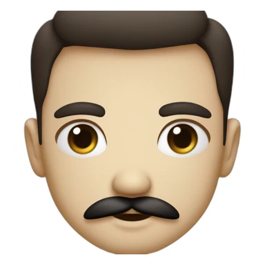Little men with black mustach how have square form sticker