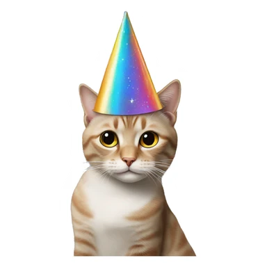 cat wearing a birthday hat at a star wars birthday party sticker