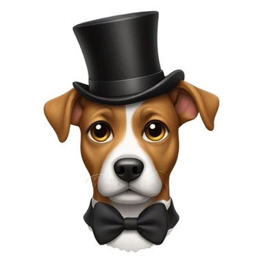 Dog wearing a top hat sticker