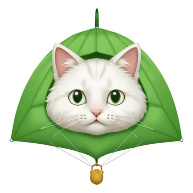 runny nose cat with green parachute sticker