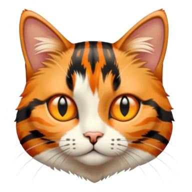 Calico cat with stripes like a tabby sticker