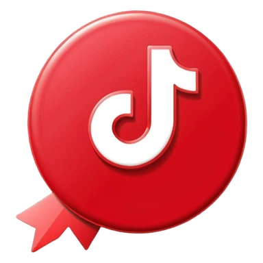 Crea la verificación de tik tok de color rojo  con un bien sticker