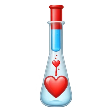 test tube with a small heart inside sticker