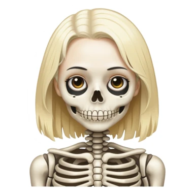 Phoebe Bridgers with a skeleton outfit and blonde hair sticker