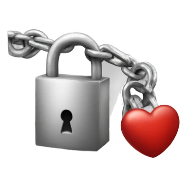 Cœur rouge dans un cadenas avec un L sticker