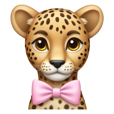 Cheetah with a light pink bow on top sticker