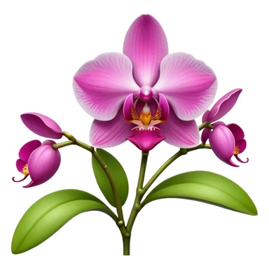 green and pink orchid sticker