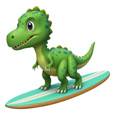 cute dino on a surfboard sticker