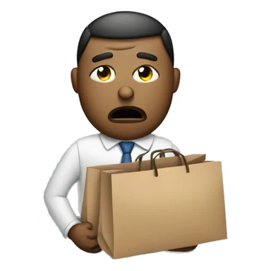tired office worker with bags under his eyes sticker