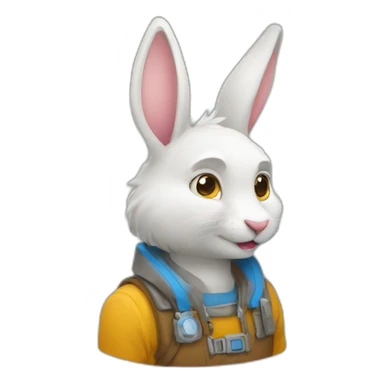 Un lapin avec un loup sticker