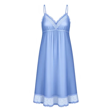 Periwinkle silk lace-trim nightgown sticker