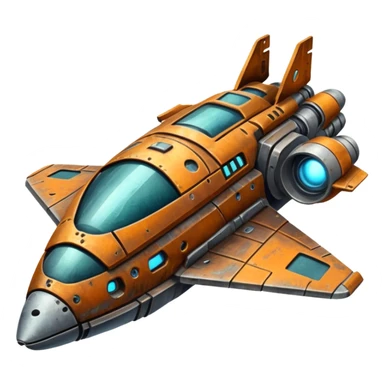 futuristic scrap spaceship  sticker