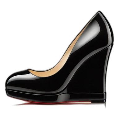 One WEDGE heel LOUBOUTIN black PATENT sticker