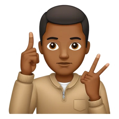 A Black man showing his middlefinger sticker