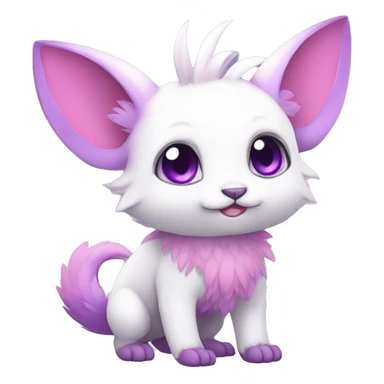 Cute cool white purple pink animal hybrid Fakemon full body sticker