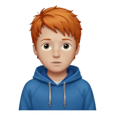ginger with freckles and blue hoodie boy sticker