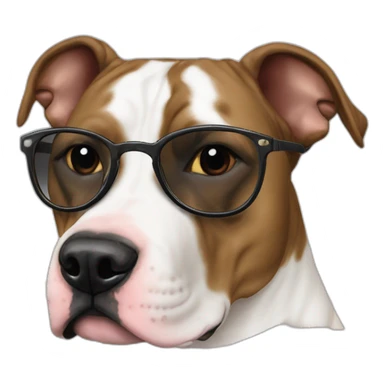 American Staffordshire oreilles coupées lunettes de soleil noire sticker