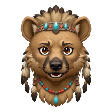 A native strong buff hyena with war bonnet  sticker