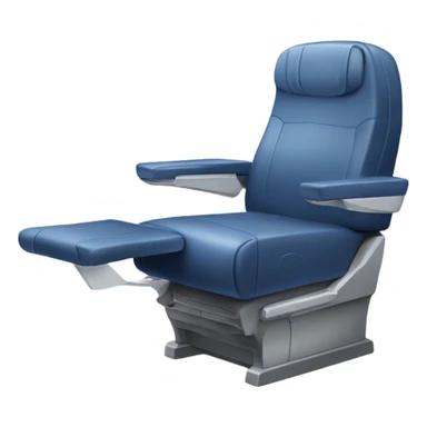 first class Airplane seat with leg rest sticker