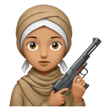 Muslim terrorist shooting a gun sticker