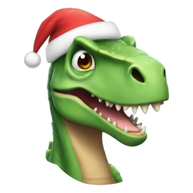 a dinosaur wearing a santa hat sticker
