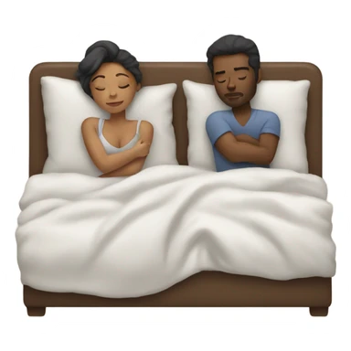 woman and man sleeping in bed sticker