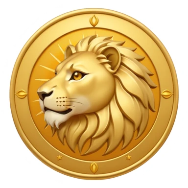 Iranian Lion and Sun symbol, minimalist emoji style, flat design, clean lines, gold lion and sun on transparent background, simple icon, no text, no flag stripes sticker