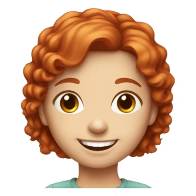 smiling red headed girl portrait sticker
