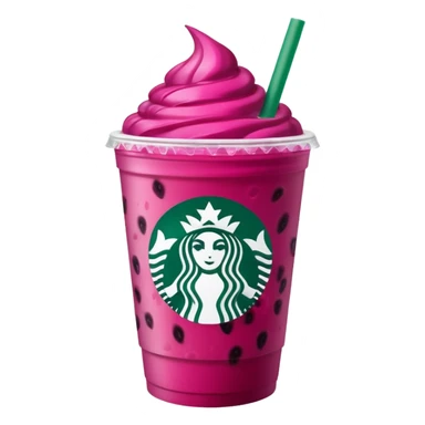 Starbucks dark pink dragonfruit refresher. no swirl on top. starbucks logo. sticker