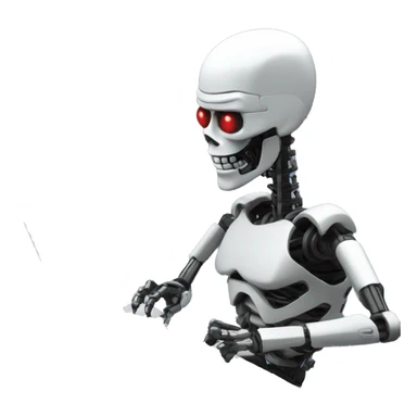 android from move "terminator" writing code on a computer sticker