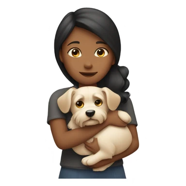 Girl hugging a Yorkshire dog sticker