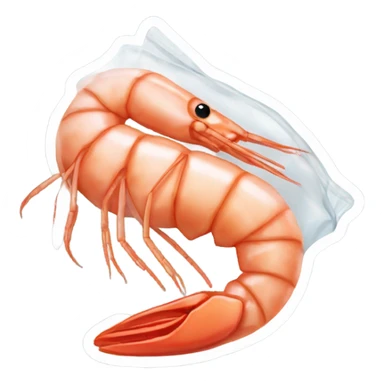 a bag of frozen shrimp sticker
