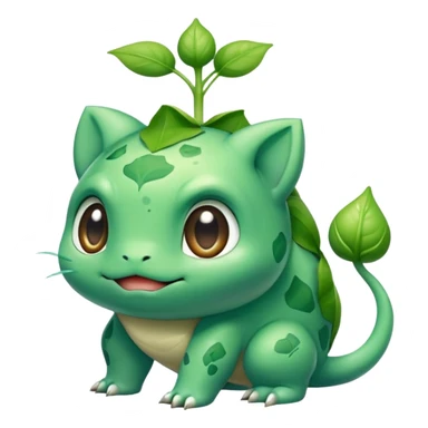 Bulbasaur with a green closed sprout-bulb on back  sticker