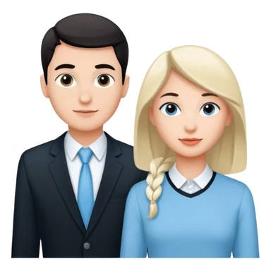 creame elementos graficos sguieendo este mismo modelo pero pensando en que sean para educacion edtech elearnig de ese estilo version hombre joven y mujer joven con colores coprorativos celeste negro blanco pero como elemento grafico no en 3d sticker