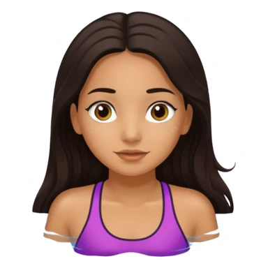 Hispanic girl swimming  sticker