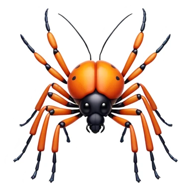 3D iPhone style emoji of a cute bug, colorful and detailed, six legs, shiny exoskeleton, isolated on white background, soft shadows, high detail, playful and cute. sticker