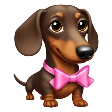 Dachshund wiener dog with a pink bow sticker