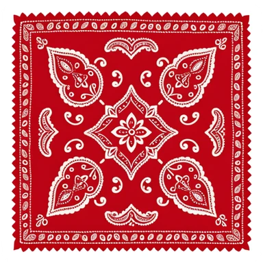 Red paisley bandana, bandana,tied sticker