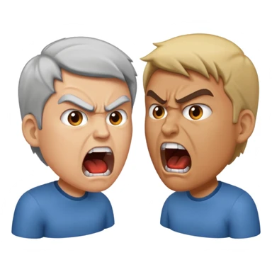 two people, facing each other, angry yelling at each other sticker