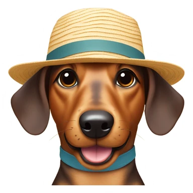 sausage dog with a sun hat  sticker