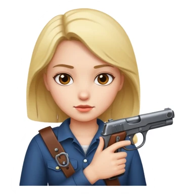 Girl with gun sticker