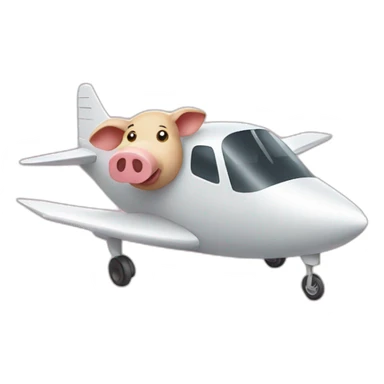 Un cochon sur un avion sticker