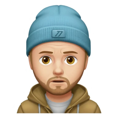 Jesse Pinkman from Breaking Bad, challenging expression, wearing a beanie, light beard, simple background sticker