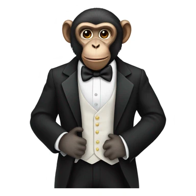 Monkey wearing tux  sticker