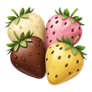 Chocolate-covered strawberries in soft pink, beige and yellow pastel colors sticker